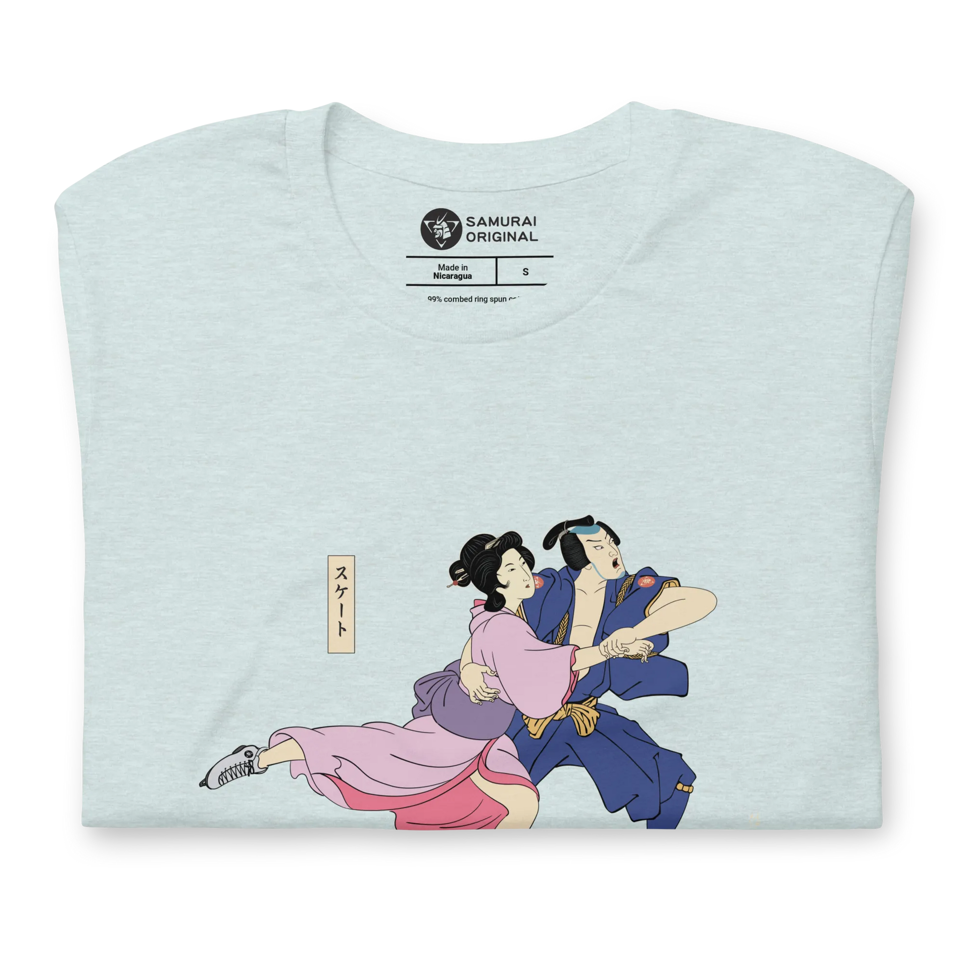 Samurai & Geisha Figure Skating Japanese Ukiyo-e Unisex t-shirt - Samurai Original