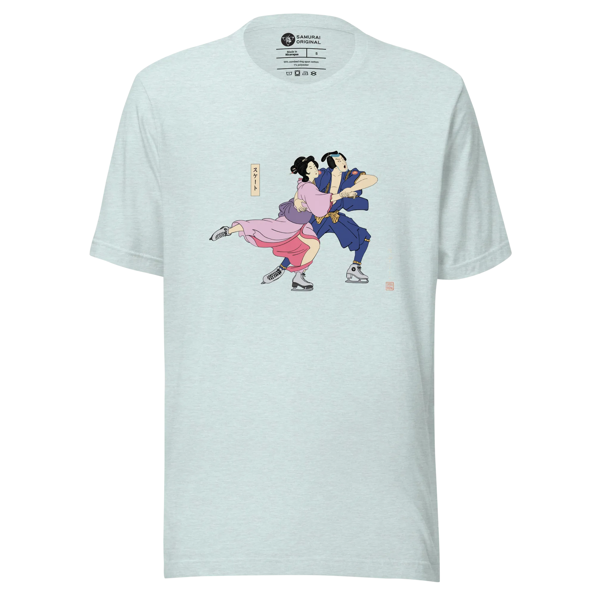 Samurai & Geisha Figure Skating Japanese Ukiyo-e Unisex t-shirt - Samurai Original