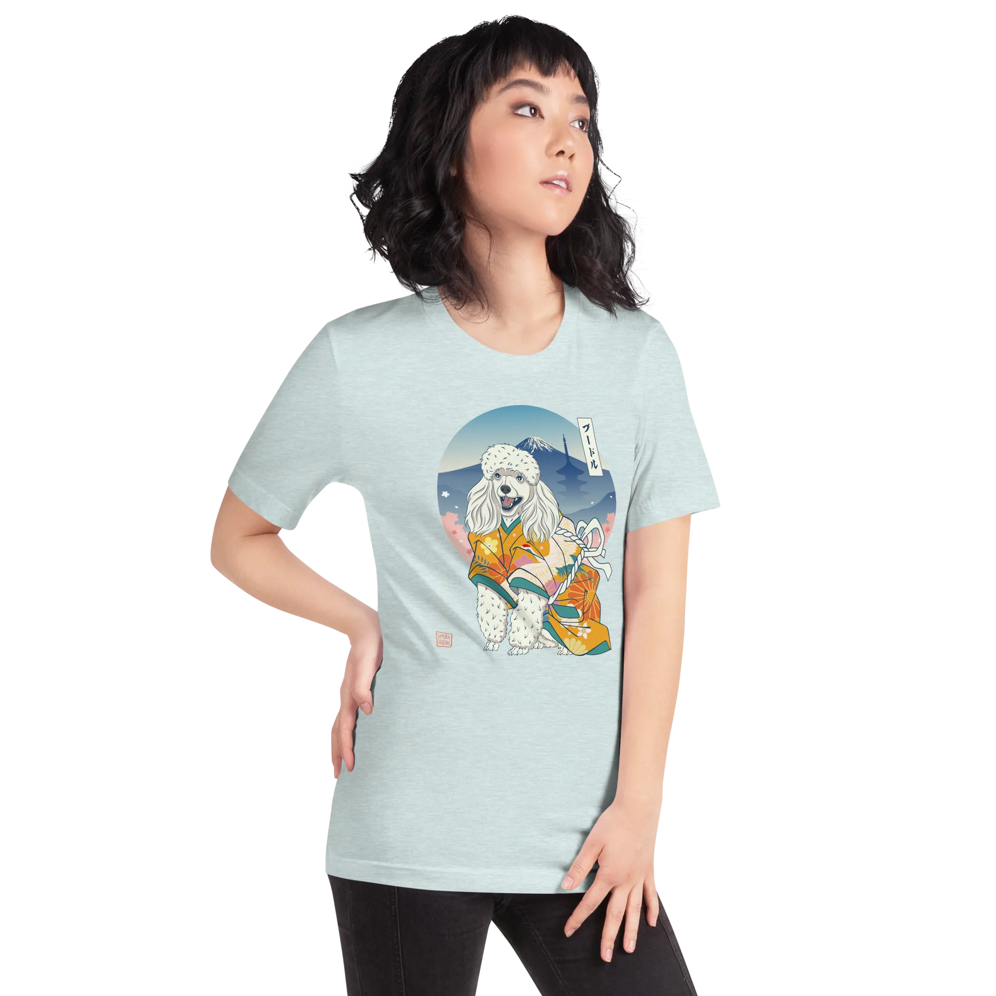 Poodle Dog Japanese Ukiyo-e Unisex T-shirt - Samurai Original