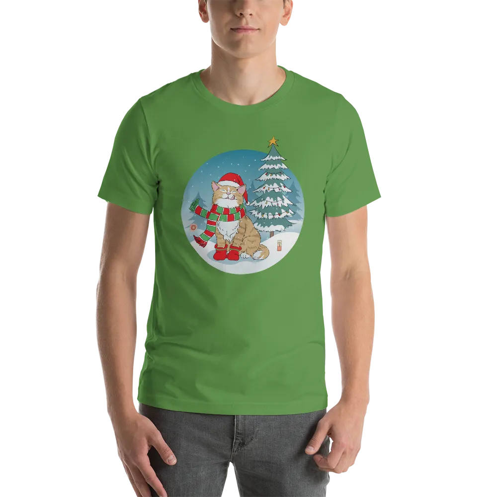 Cat Merry Christmas Japanese Ukiyo-e Unisex T-Shirt -