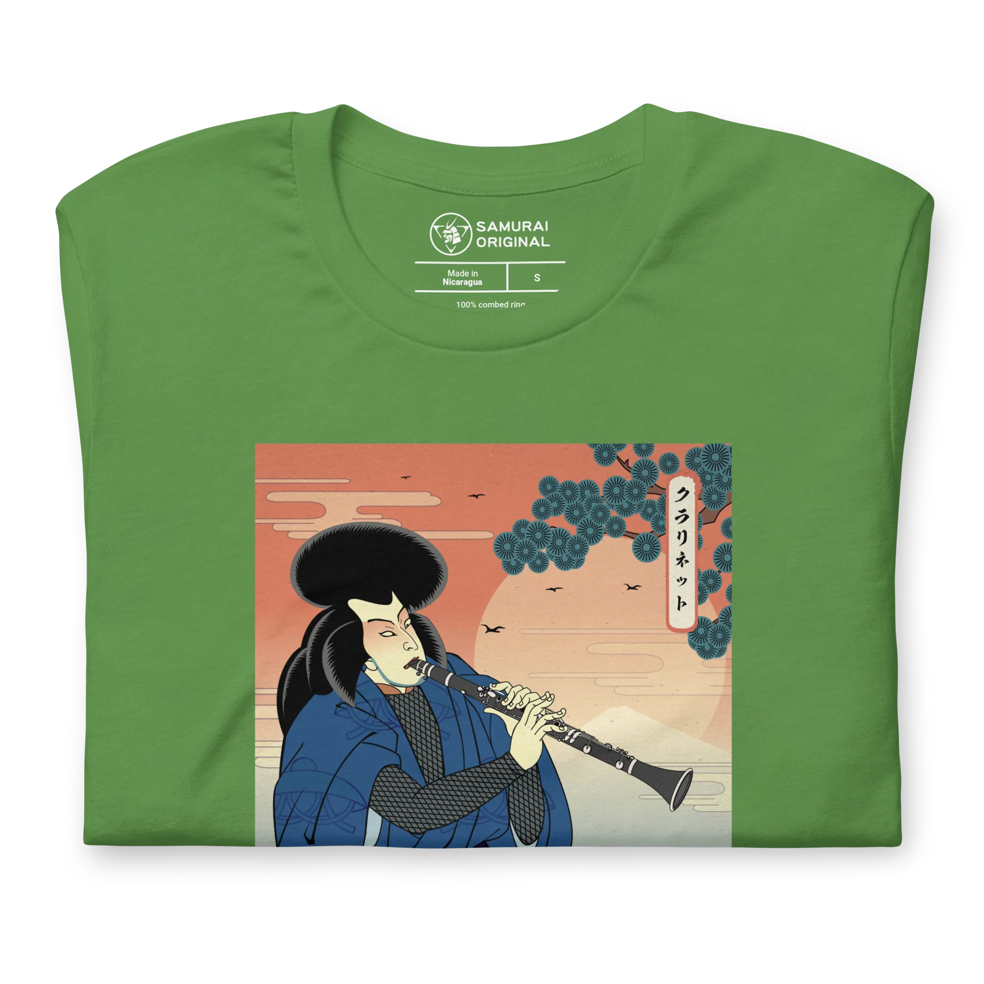 Samurai Clarinet Music Ukiyo-e Unisex T-Shirt - Samurai Original