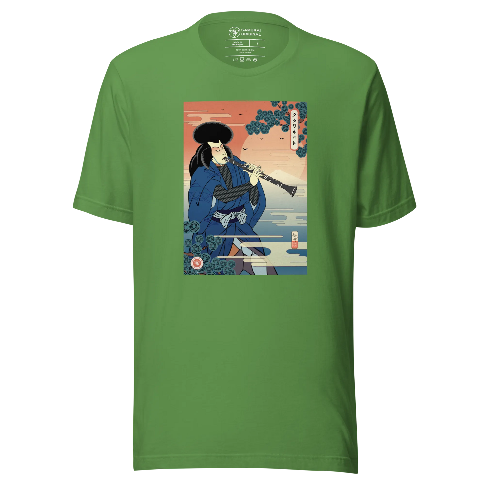 Samurai Clarinet Music Ukiyo-e Unisex T-Shirt - Samurai Original