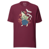 Cat Samurai Funny Japanese Ukiyo-e Unisex T-shirt 4 - Maroon / S