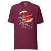 Crane Bird Japanese Ukiyo-e Unisex T-shirt - Maroon / S