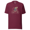 Samurai Bicycle Race Sport Ukiyo-e Unisex T-Shirt - Maroon / XS