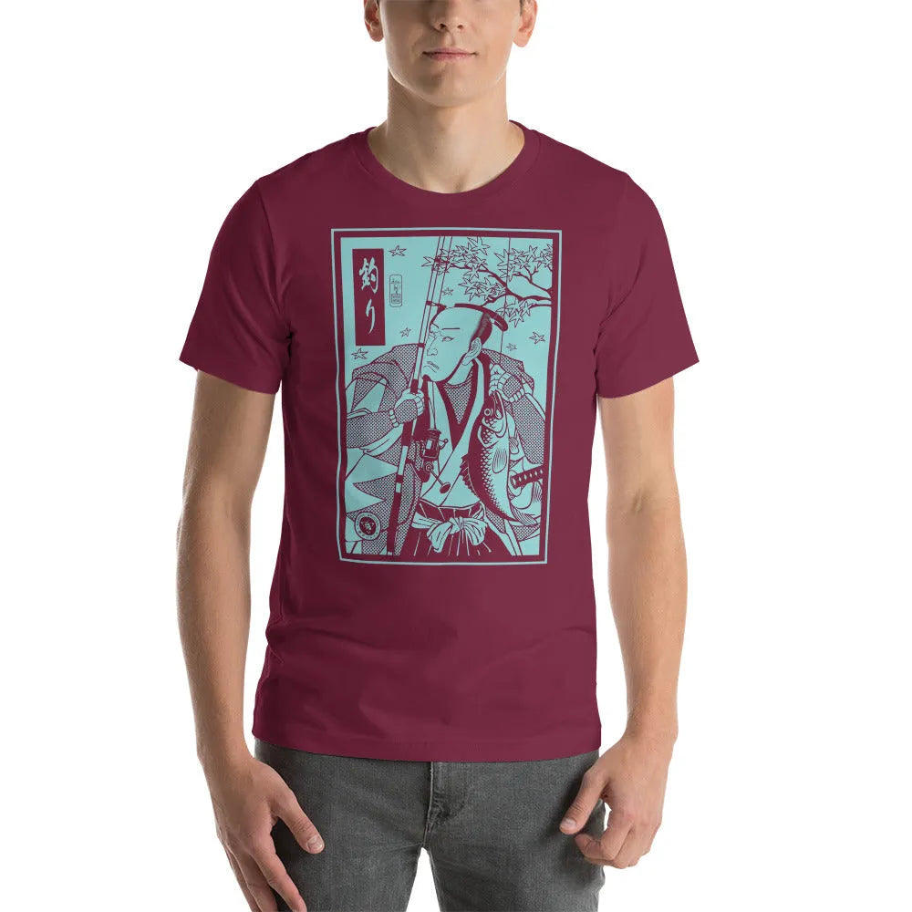 Samurai Fishing 5 Ukiyo-e Unisex T-Shirt - Samurai Original