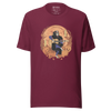 Halloween Skeleton Play Guitar Japanese Ukiyo-e Unisex T-shirt - Maroon / S