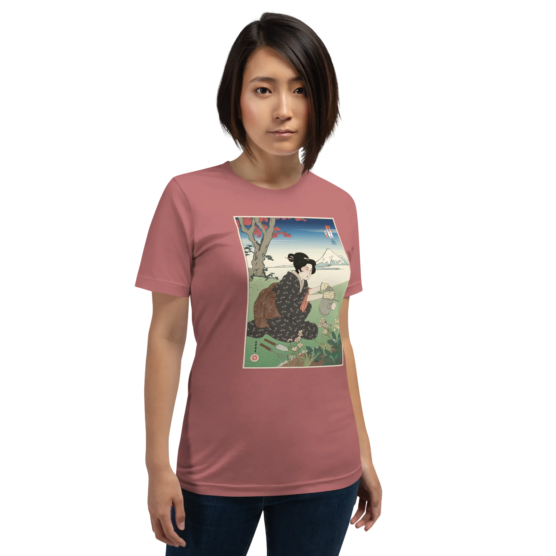 Geisha Gardening Japanese Ukiyo-e Unisex T-shirt -