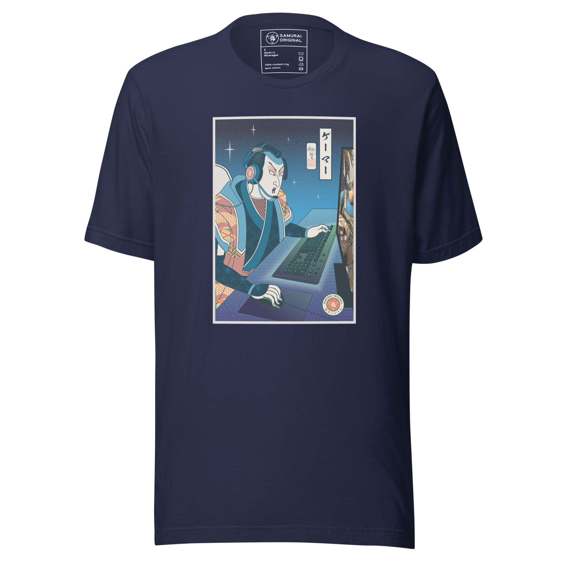 Samurai Gamer Streamer Ukiyo-e Unisex T-Shirt - Samurai Original