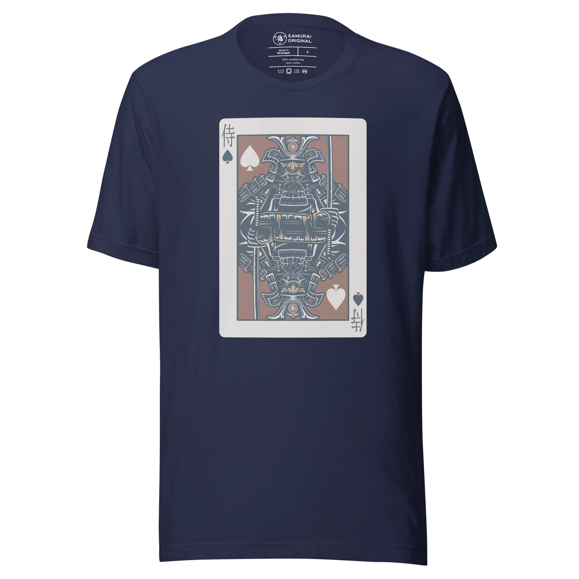 Card Samurai Japanese Unisex T-shirt - Navy / S