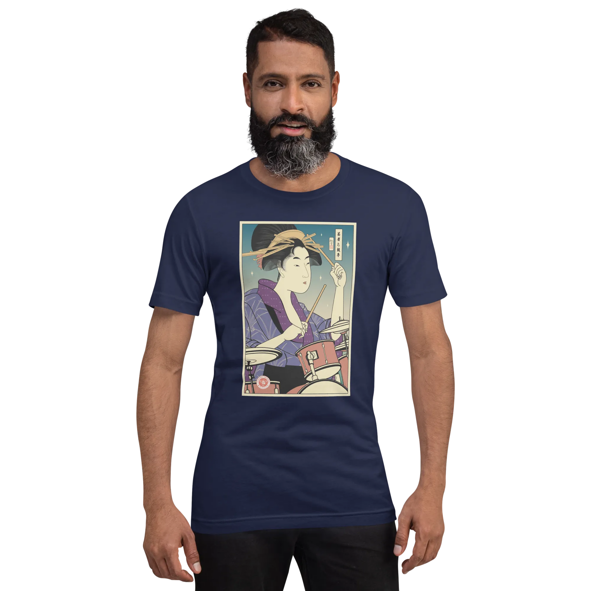 Geisha Drummer Percussion Music Japanese Ukiyo-e Unisex T-Shirt -