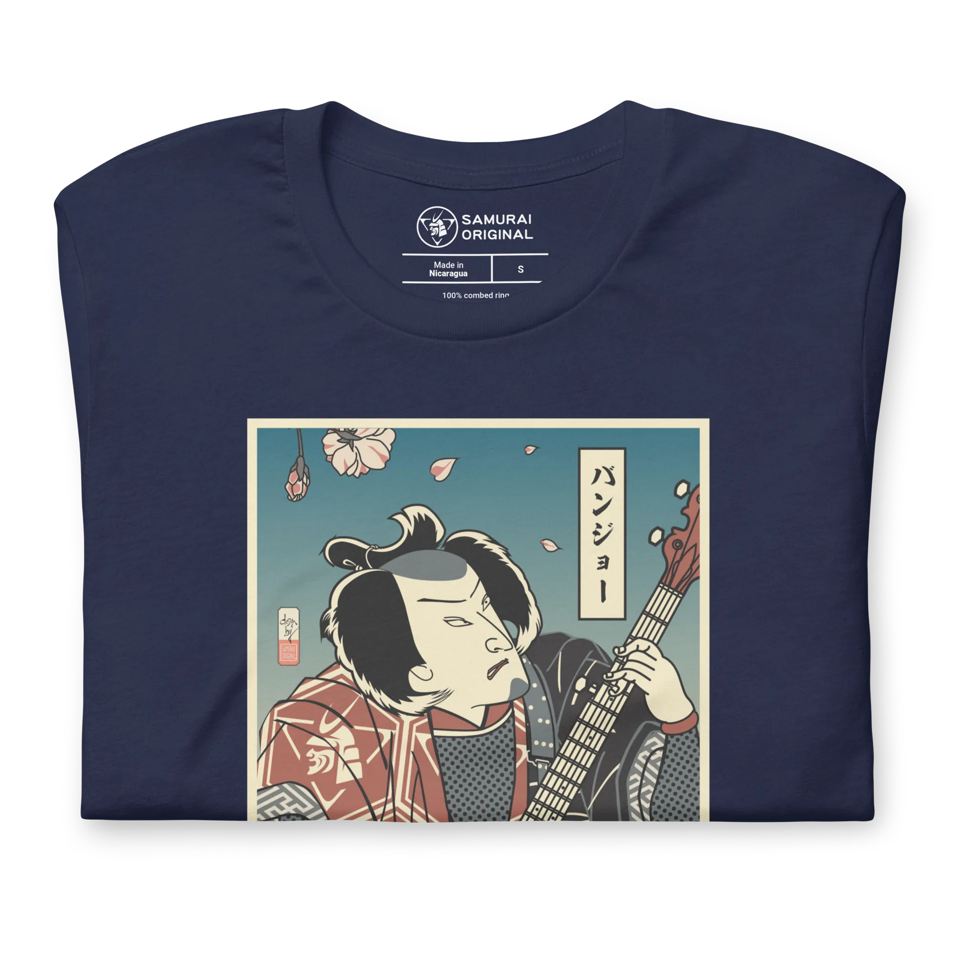 Samurai Banjo Player Music Ukiyo-e Unisex T-Shirt - Samurai Original