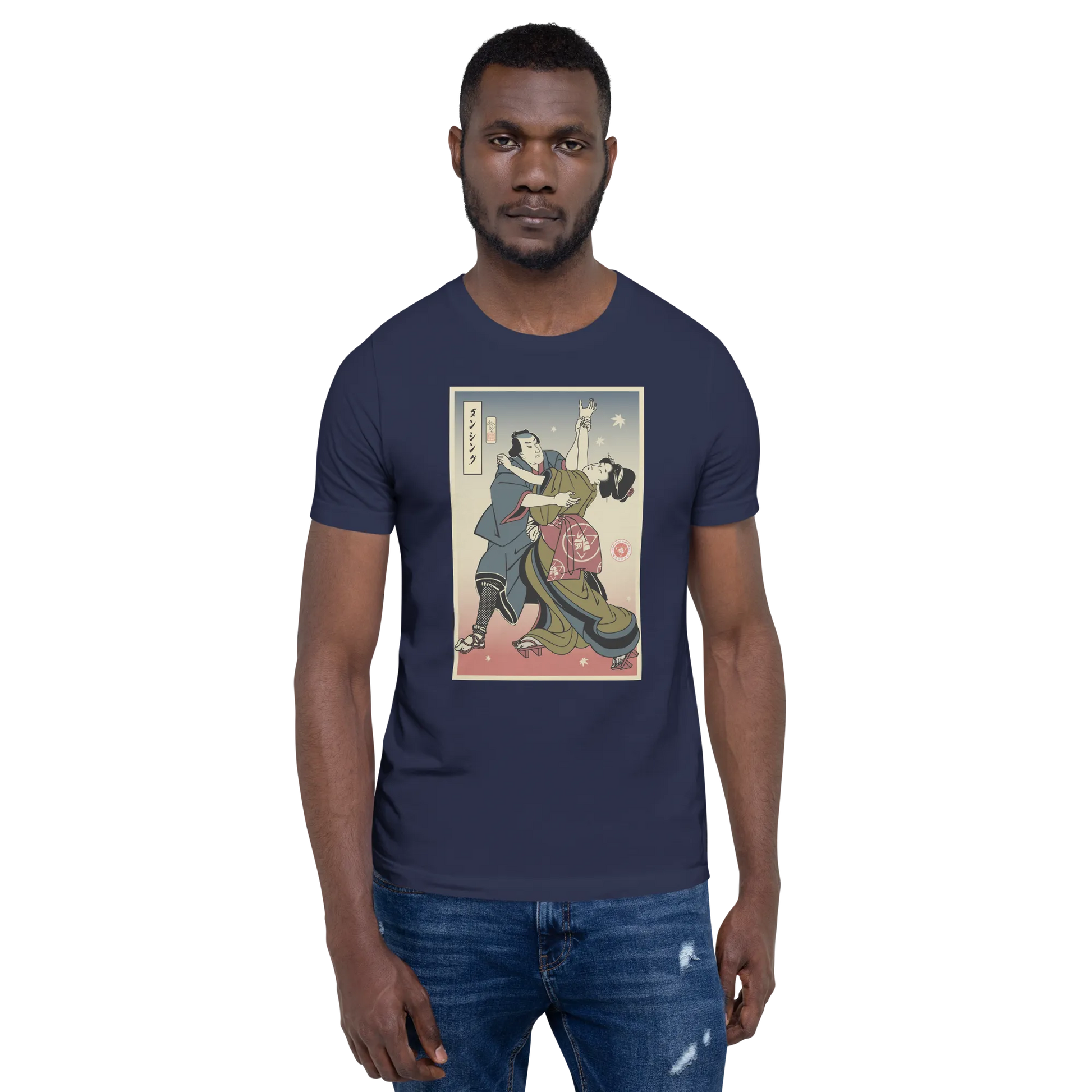 Samurai & Geisha Dancing Japanese Ukiyo-e Unisex T-Shirt - Samurai Original