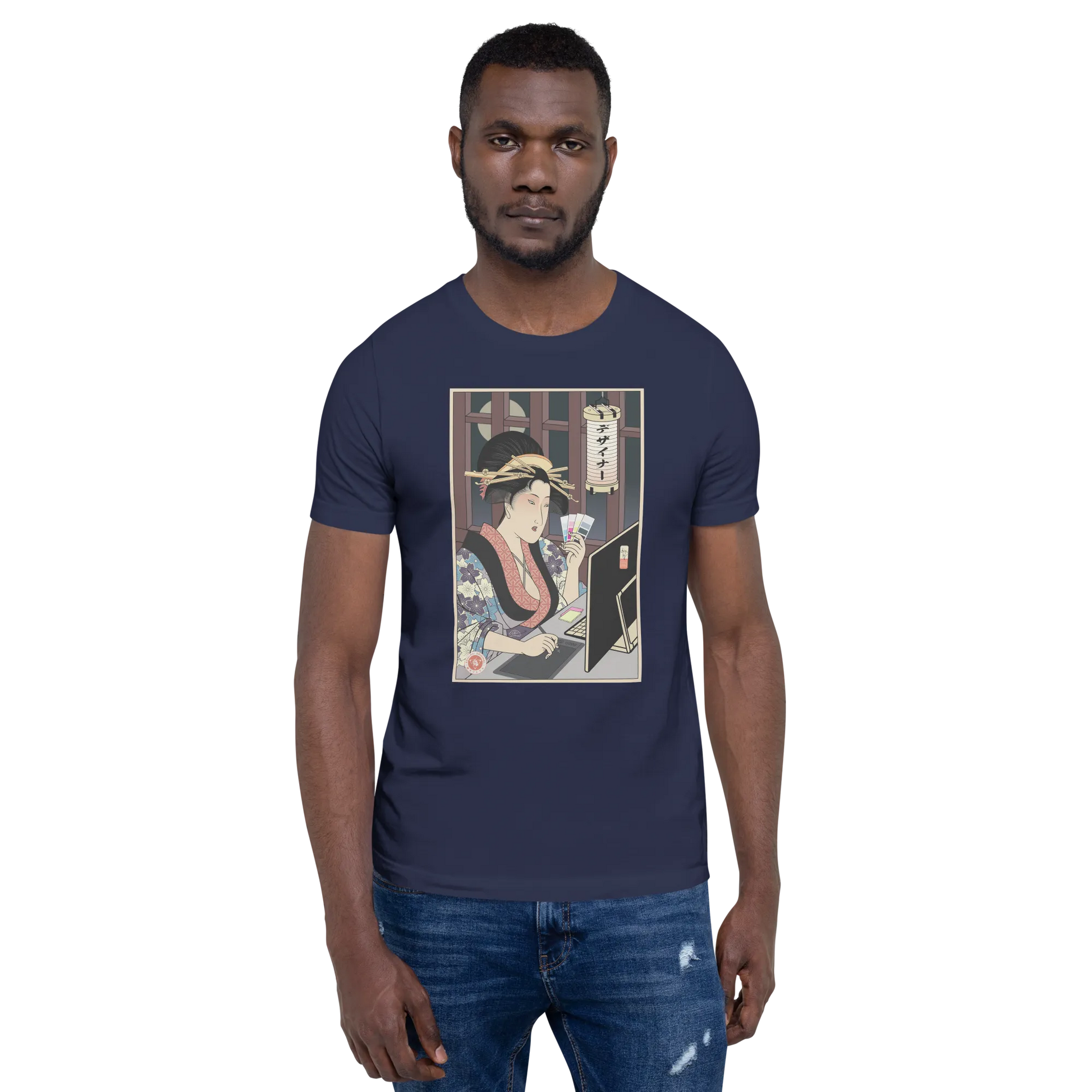 Geisha Design Japanese Ukiyo-e Unisex T-Shirt -