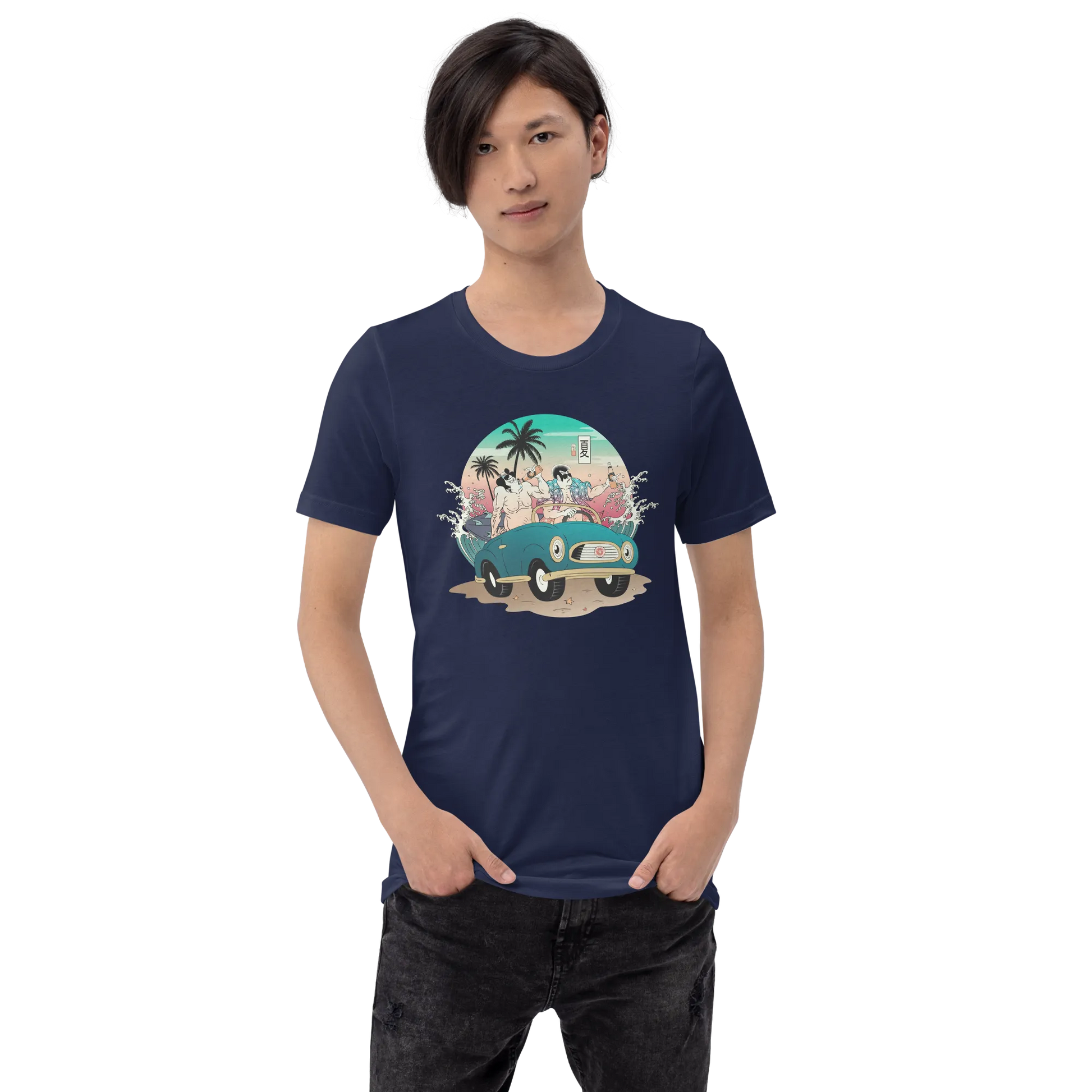 Samurai and Summer Party Ukiyo-e Unisex T-shirt - Samurai Original