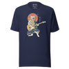 Cat Playing Guitar Funny Japanese Ukiyo-e Unisex T-shirt - Navy / S