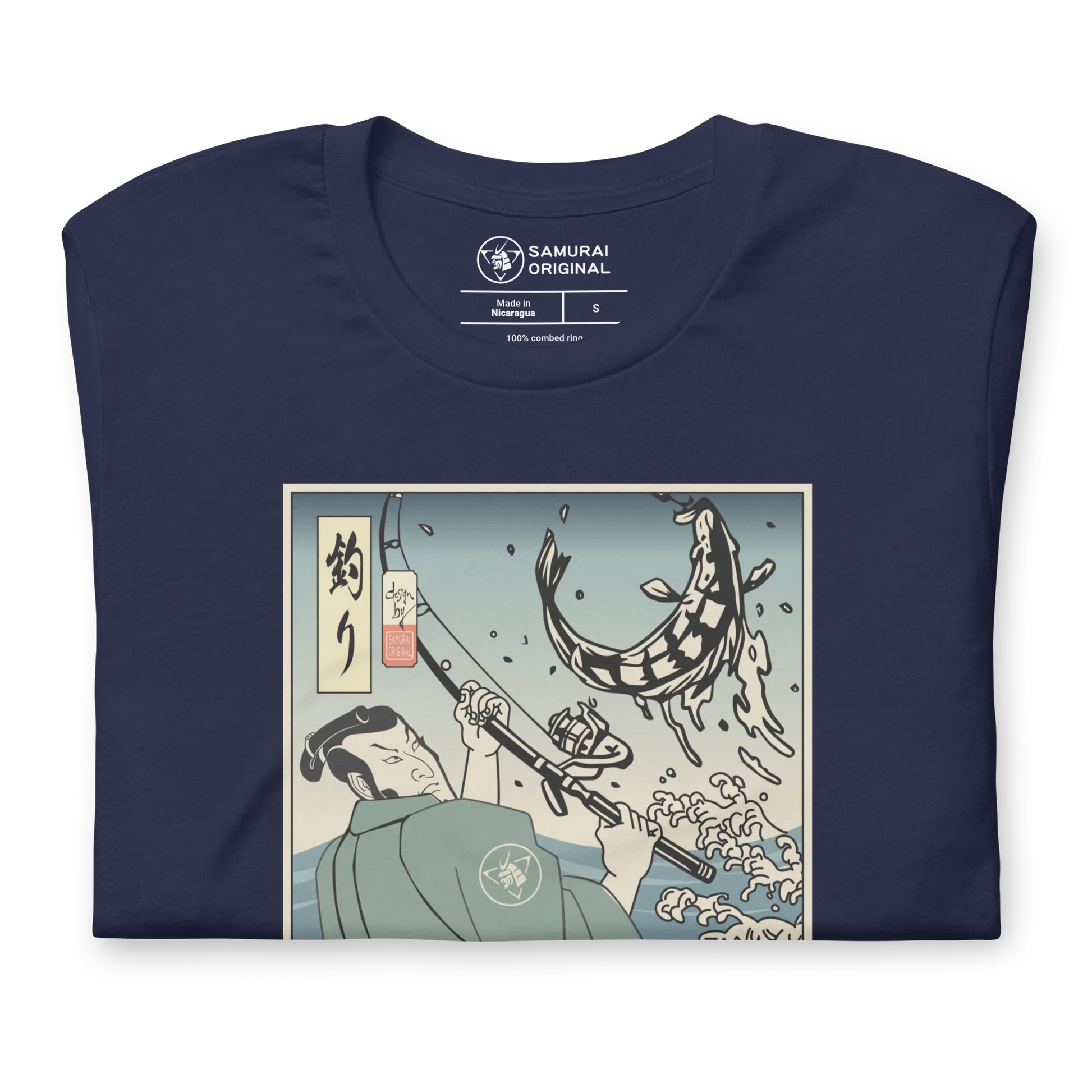 Samurai Fishing 3 Ukiyo-e Unisex T-Shirt - Samurai Original