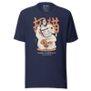 Halloween Cat Maneki Neko & Jason Voorhees Mask Japanese Unisex T-Shirt - Navy / S