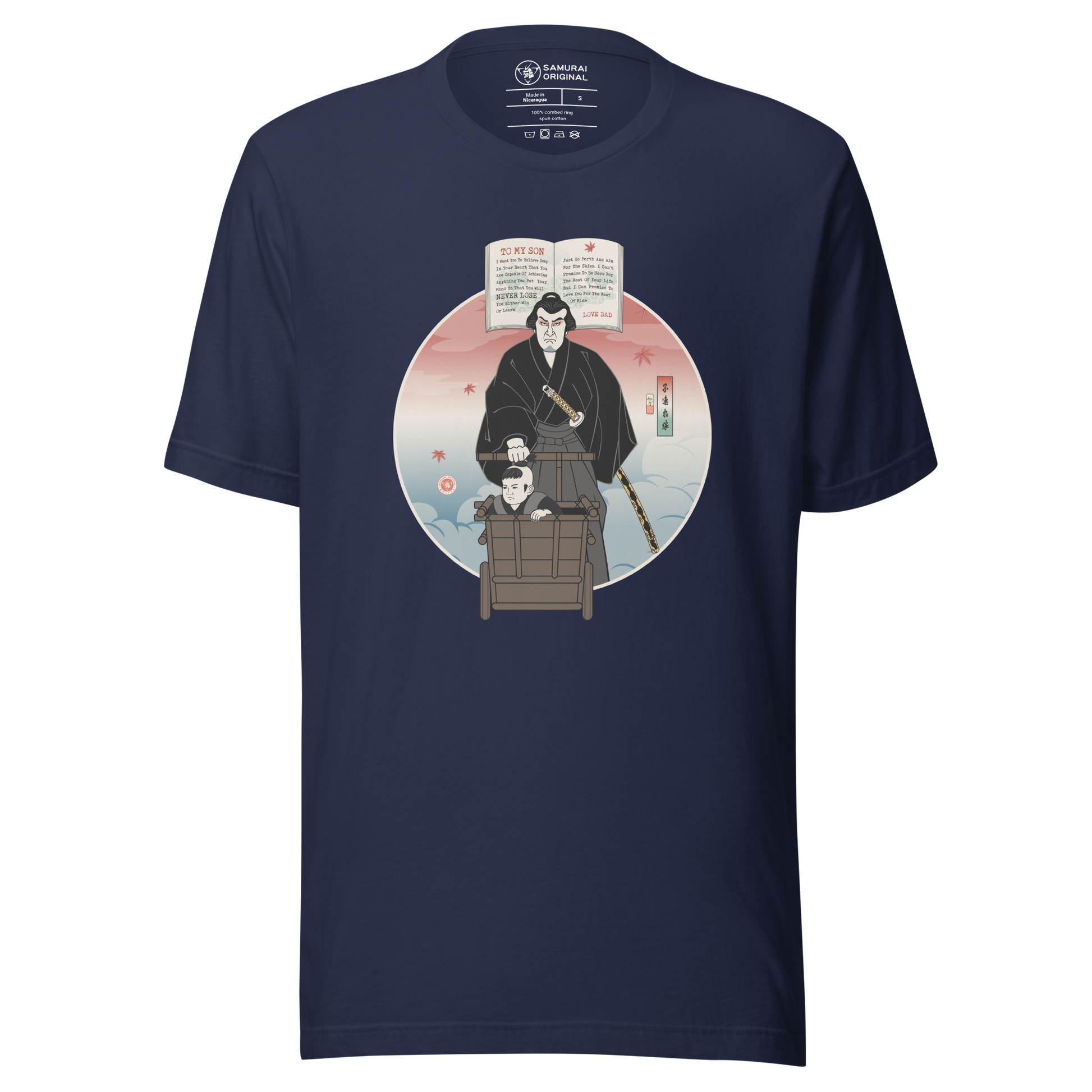 Daddy To My Son Shogun Assassin Movie Japanese Ukiyo-e Unisex T-Shirt - Navy / S