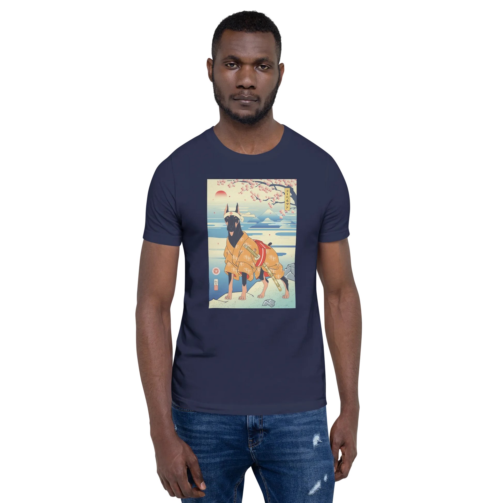 Dog Doberman Pinscher Japanese Ukiyo-e Unisex T-Shirt -