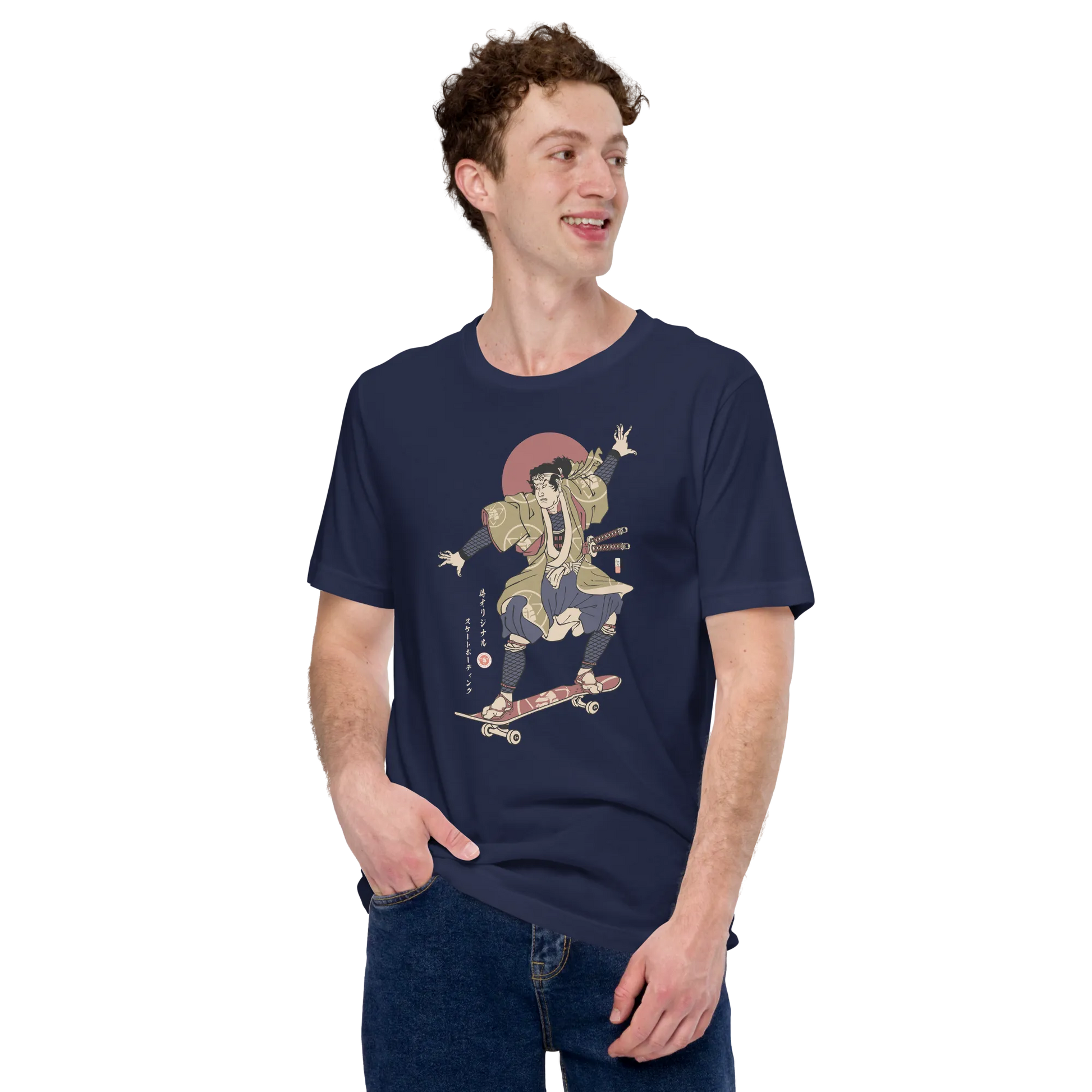 Samurai Skateboard Ukiyo-e Unisex T-Shirt -