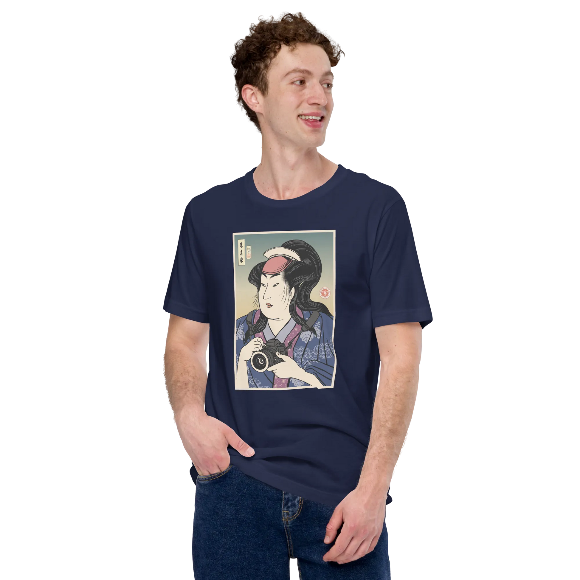 Onna Bugeisha Photographer Camera Japanese Ukiyo-e Unisex T-Shirt - Samurai Original