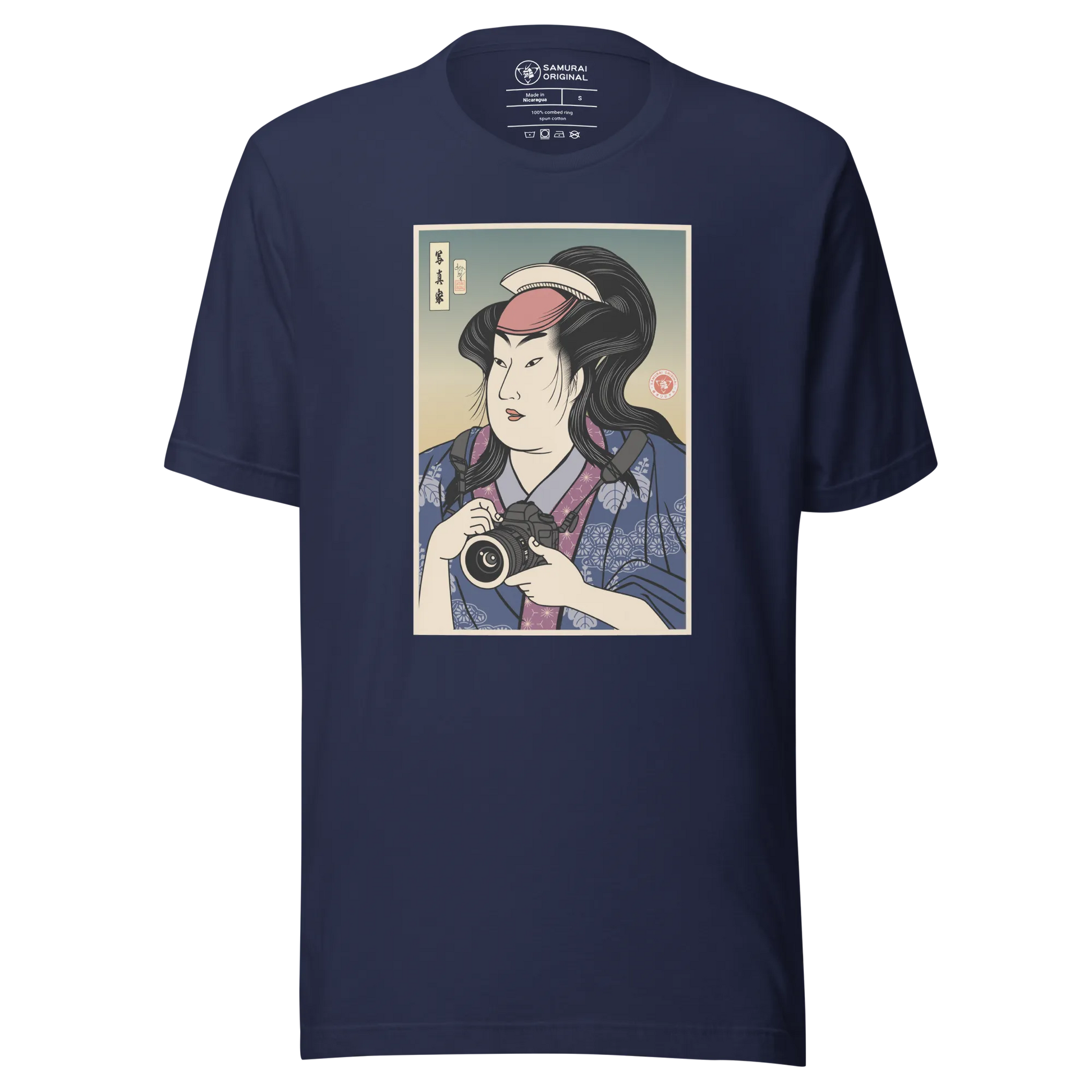 Onna Bugeisha Photographer Camera Japanese Ukiyo-e Unisex T-Shirt - Samurai Original