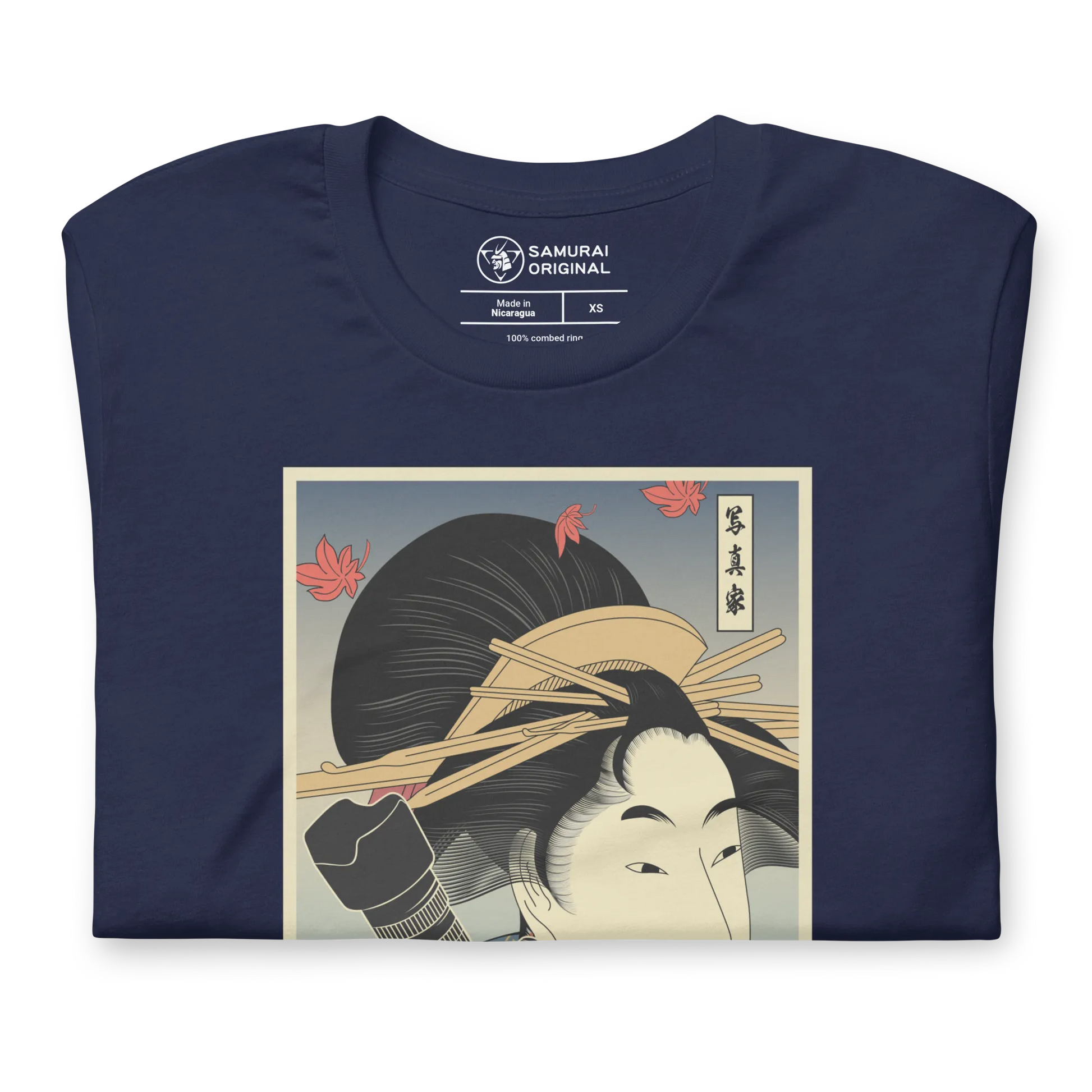 Geisha Photographer Camera Japanese Ukiyo-e Unisex T-Shirt -