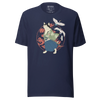 Cat Samurai Funny Japanese Ukiyo-e Unisex T-shirt 4 - Navy / S