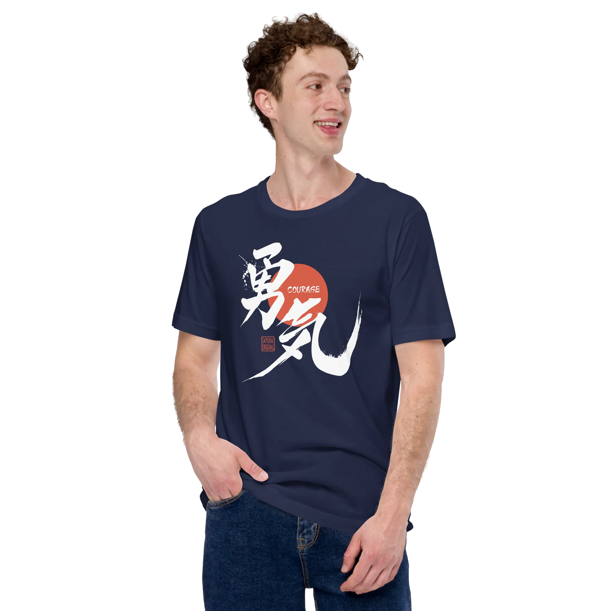 Courage Japanese Kanji Calligraphy Unisex T-shirt -