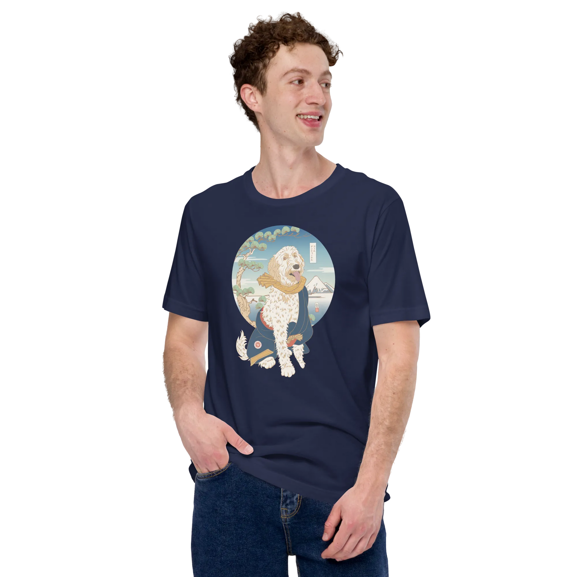 Golden Doodle Dog Funny Japanese Ukiyo-e Unisex T-shirt 2 -