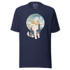 Golden Doodle Dog Funny Japanese Ukiyo-e Unisex T-shirt 2 - Navy / S