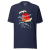 Crane Bird Japanese Ukiyo-e Unisex T-shirt - Navy / S