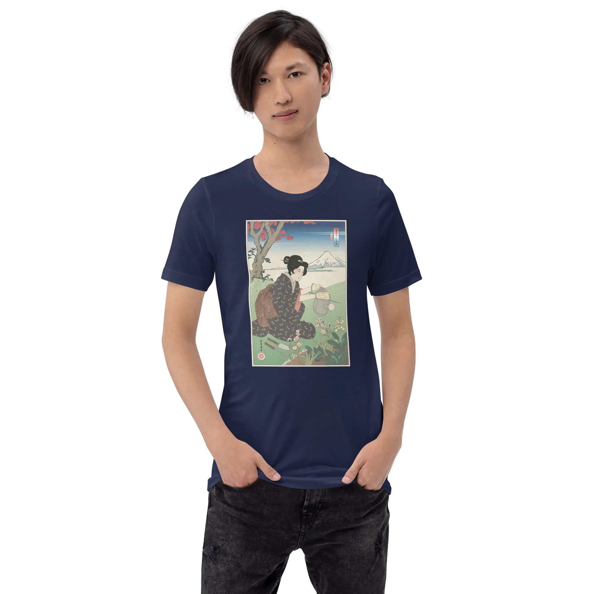 Geisha Gardening Japanese Ukiyo-e Unisex T-shirt -