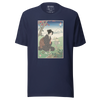 Geisha Gardening Japanese Ukiyo-e Unisex T-shirt - Navy / S