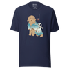 Golden Doodle Dog Funny Japanese Ukiyo-e Unisex T-shirt - Navy / S