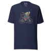 Samurai Bicycle Race Sport Ukiyo-e Unisex T-Shirt - Navy / S