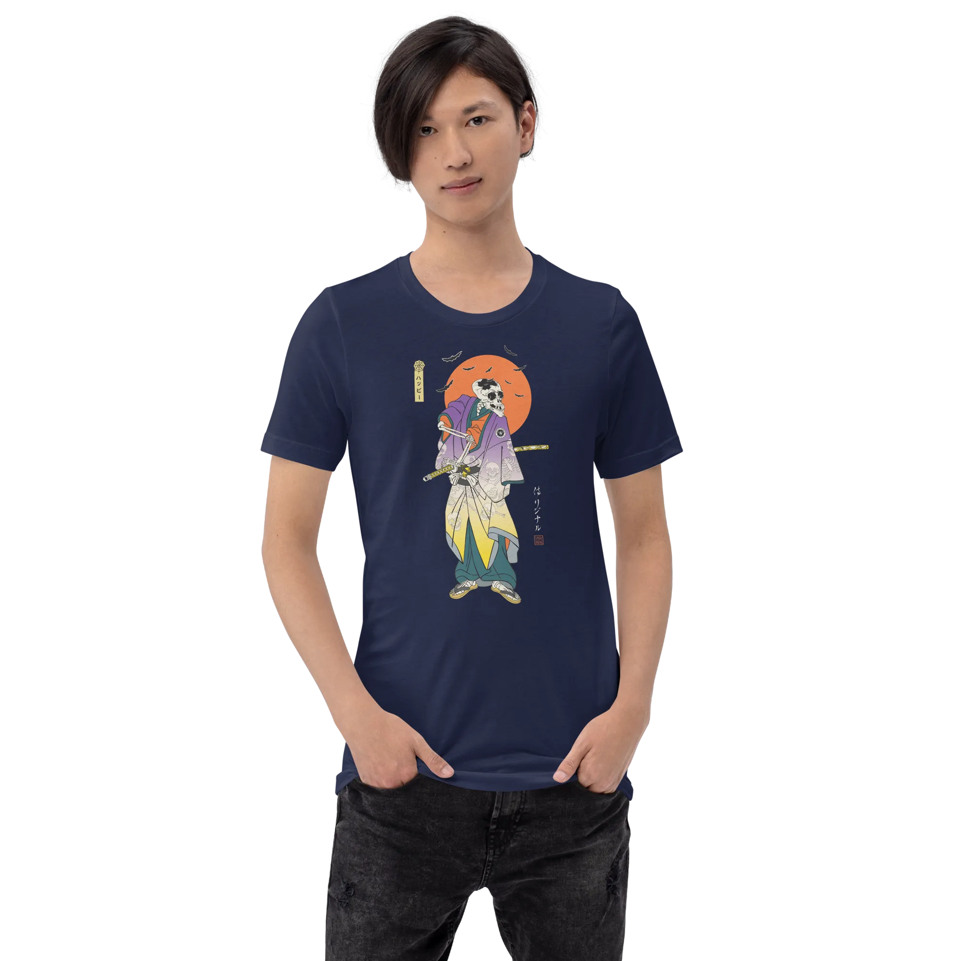 Halloween Samurai Skeleton Japanese Ukiyo-e Unisex T-shirt -