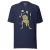 Halloween Samurai Skeleton Juggling Japanese Ukiyo-e Unisex T-shirt - Navy / S