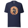 Halloween Skeleton Play Guitar Japanese Ukiyo-e Unisex T-shirt - Navy / S