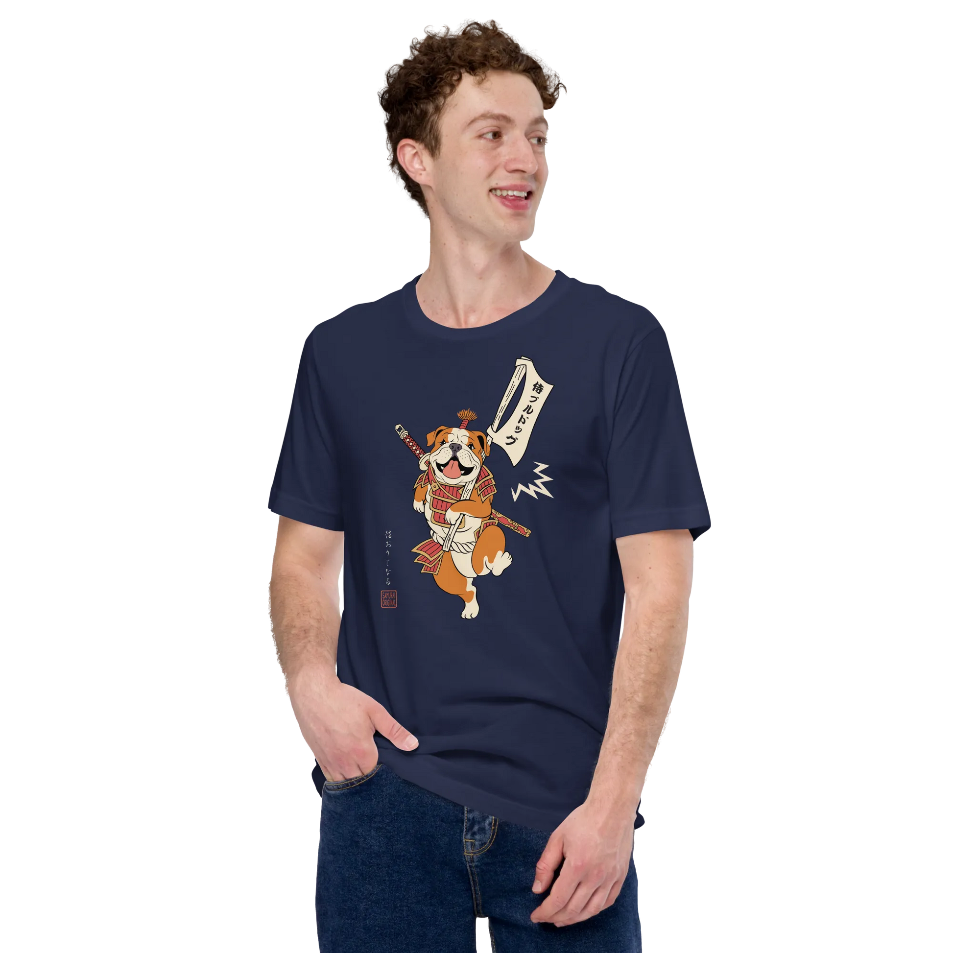 Samurai Bulldog Japanese Ukiyo-e Unisex t-shirt 2 - Samurai Original