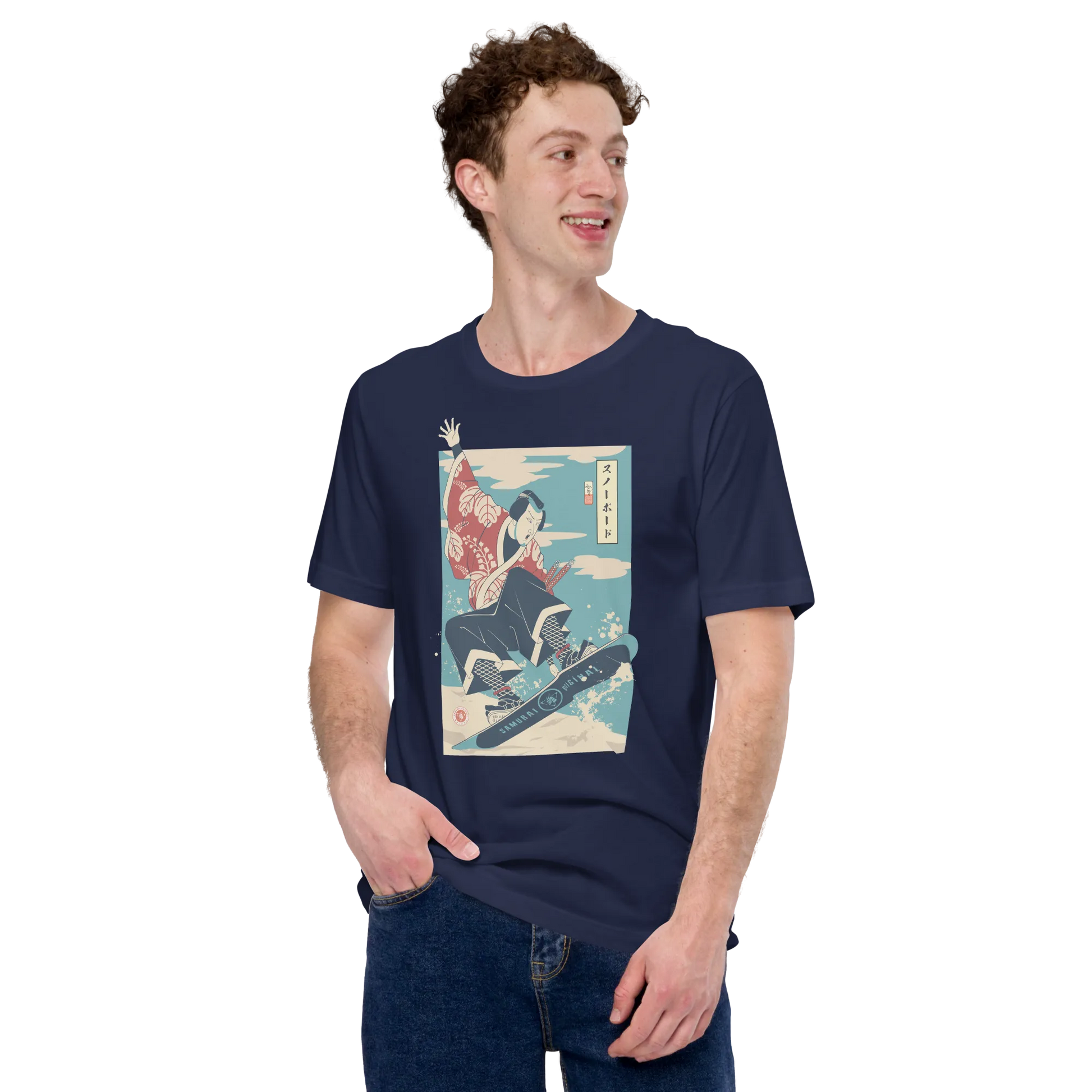 Samurai Snowboard Winter Sport Ukiyo-e Unisex T-Shirt -