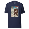 Samurai Hunts Sasquatch Japanese Ukiyo-e Unisex t-shirt - Navy / S