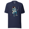 Samurai Hiking Japanese Ukiyo-e Unisex T-shirt - Navy / S