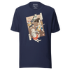 Cat Band Music Japan Ukiyo-e Unisex T-shirt - Navy / S