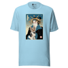 Geisha and Yorkshire Dog Japanese Ukiyo-e Unisex t-shirt - Ocean Blue / S