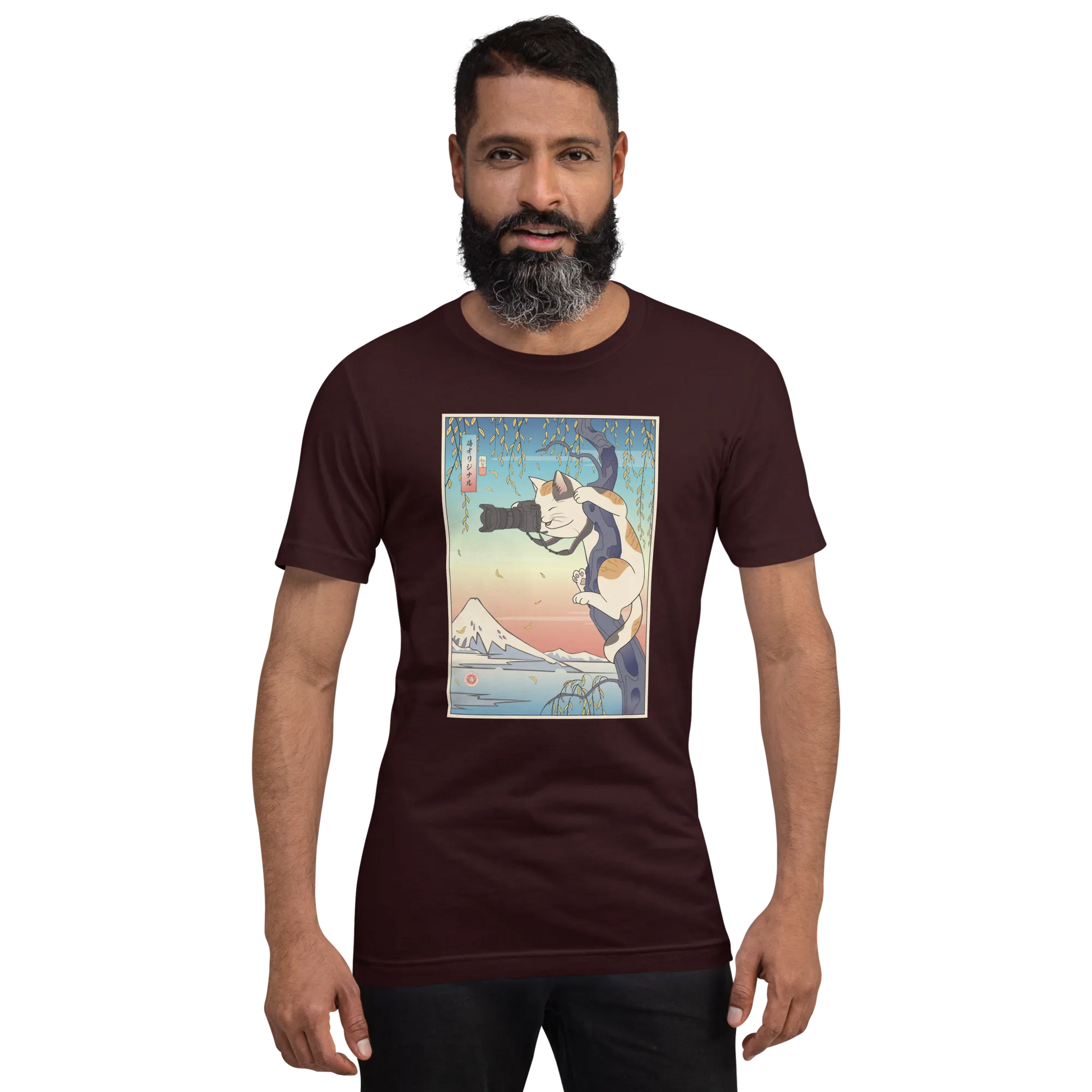 Cat Photographer Funny Japanese Ukiyo-e Unisex T-shirt -