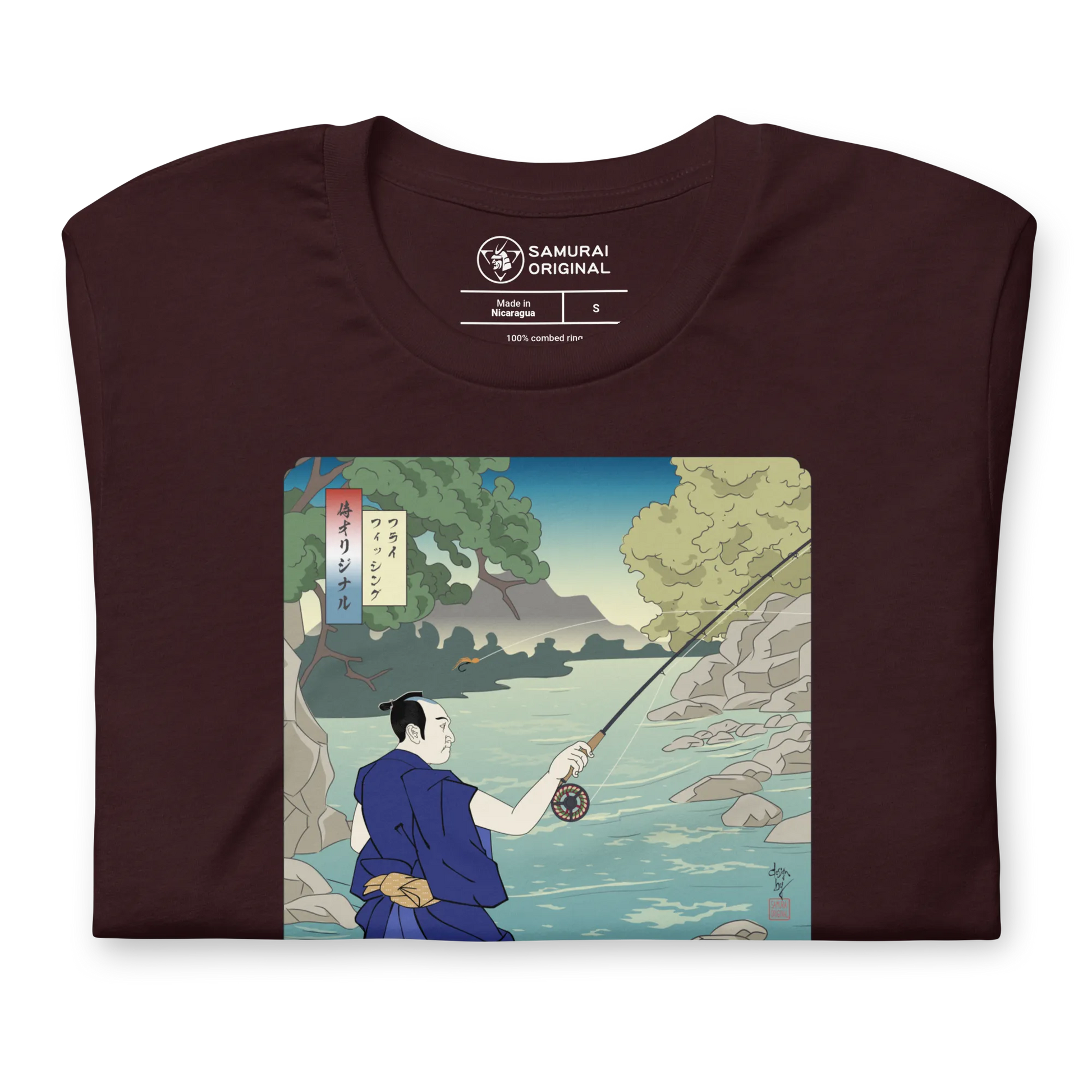 Samurai Fly Fishing Ukiyo-e Unisex t-shirt - Samurai Original