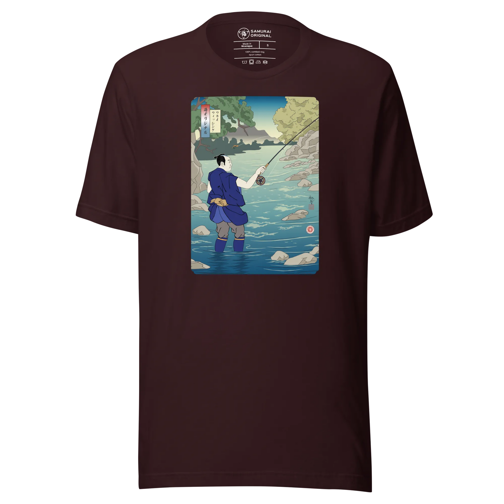 Samurai Fly Fishing Ukiyo-e Unisex t-shirt - Samurai Original