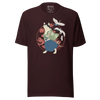 Cat Samurai Funny Japanese Ukiyo-e Unisex T-shirt 4 - Oxblood Black / S